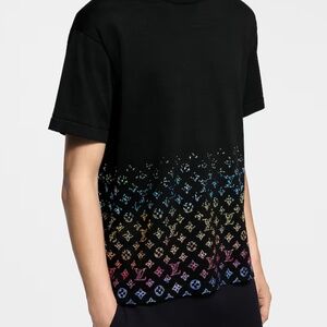 LE Louis Vuitton Monogram Gradient Embellished Crewneck Black XL